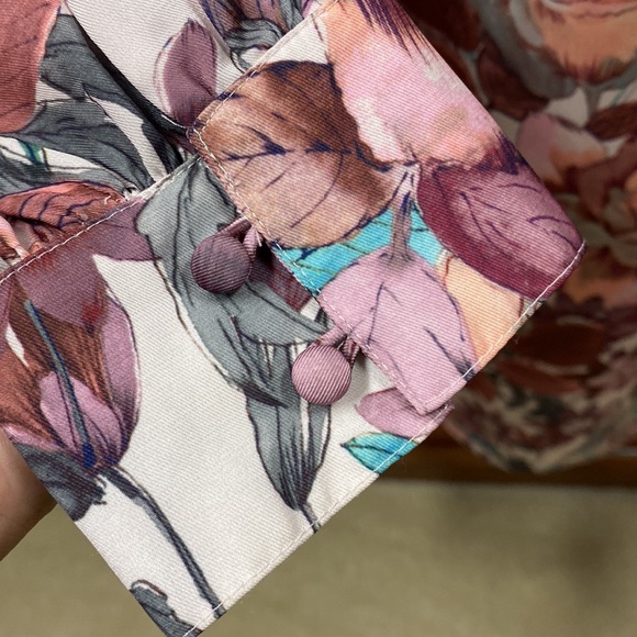 346 Brooks Brothers Pink Floral Long Sleeve Dress see photos as description EUC - Picture 3 of 17